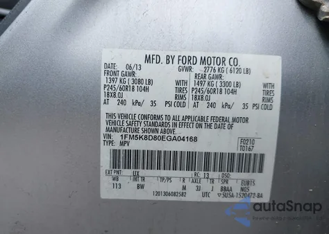 2014 Ford Explorer Xlt z USA, uszkodzony, nr VIN 1FM5K8D80EGA04168